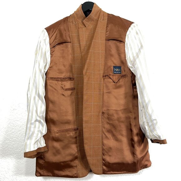 NH 1888 Italy Houndstooth Check 100% Wool Blazer 3 Button Men's Size 41R - Picture 11 of 12